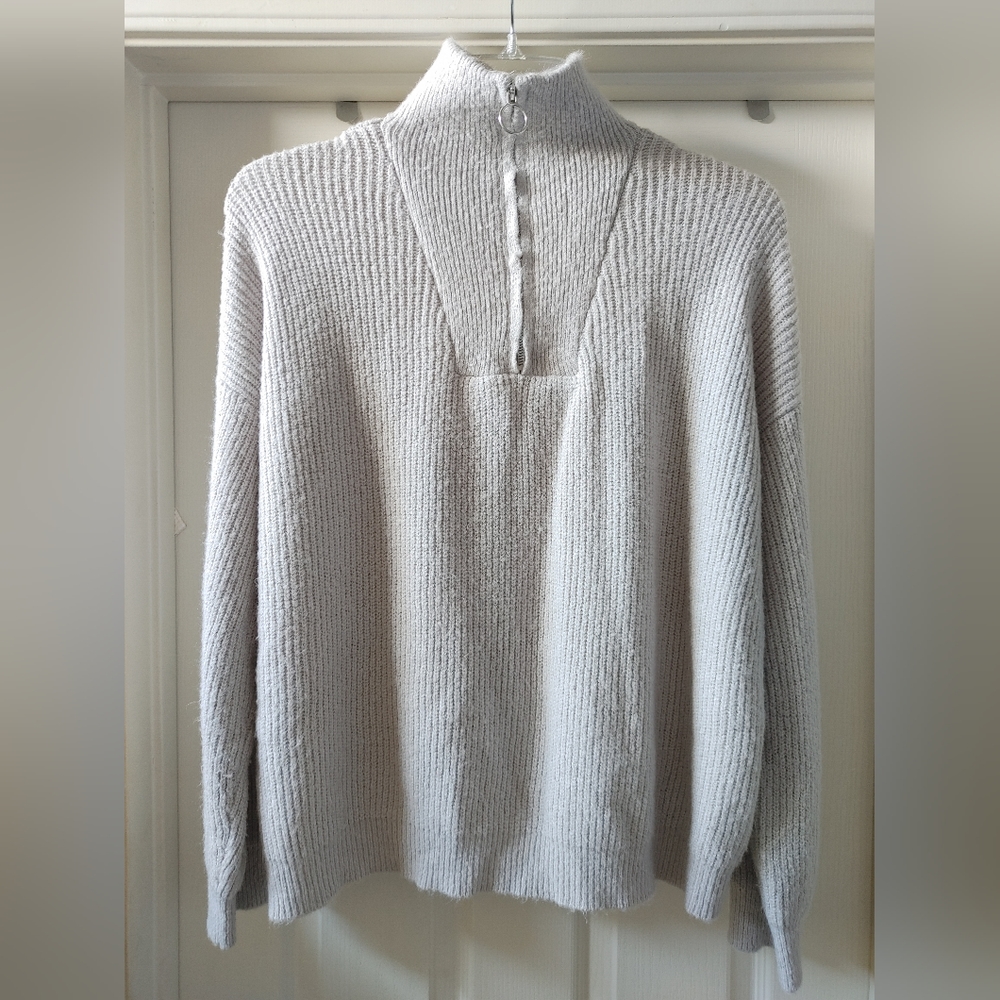 Womens Forever 21 Plussize Longsleeve Knit Sweater Blouse Top 3X Light Gray